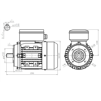 Silnik elektryczny jednofazowy 1,1kW 2800 obr/min. 80B14